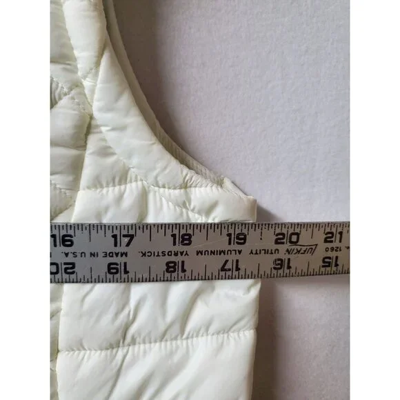 Tommy Hilfiger Women's Ivory Off-White Quilted Front Zip Lined Vest Size Medium - Picture 10 of 10